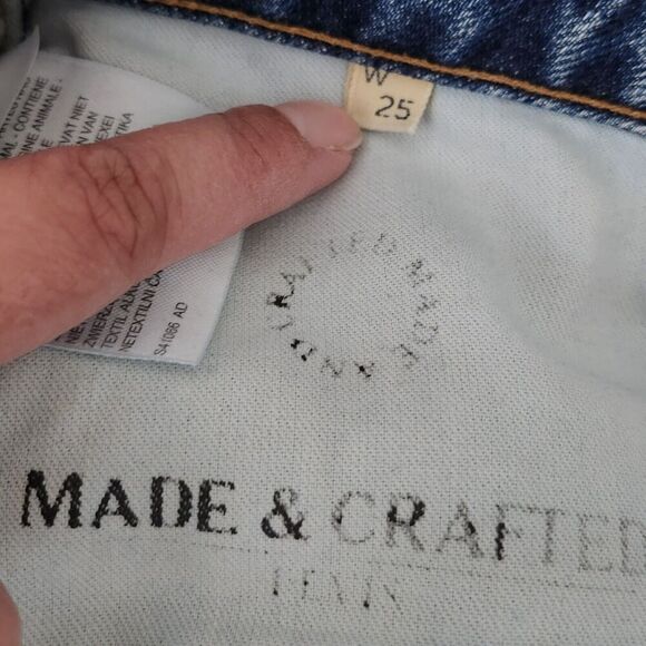 Levis Made & Crafted Jeans Womens 25 Blue Sticks Slim Fit Distressed Made Italy - Picture 2 of 14